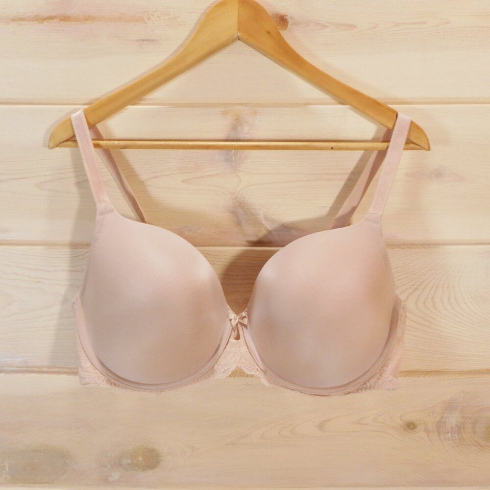 Torrid Curve size 42D Lightly Lined T-Shirt Bra Neutral Beige Underwire Lace